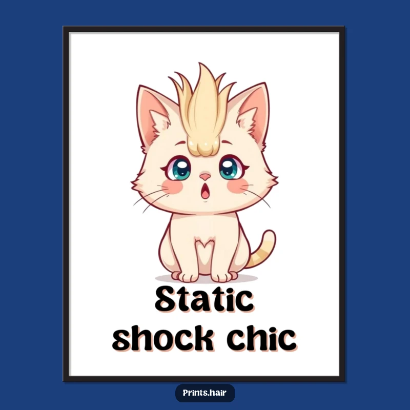 Funny Free Printable Wall Art: Cat Hair Explosion - Quirky Home Decor