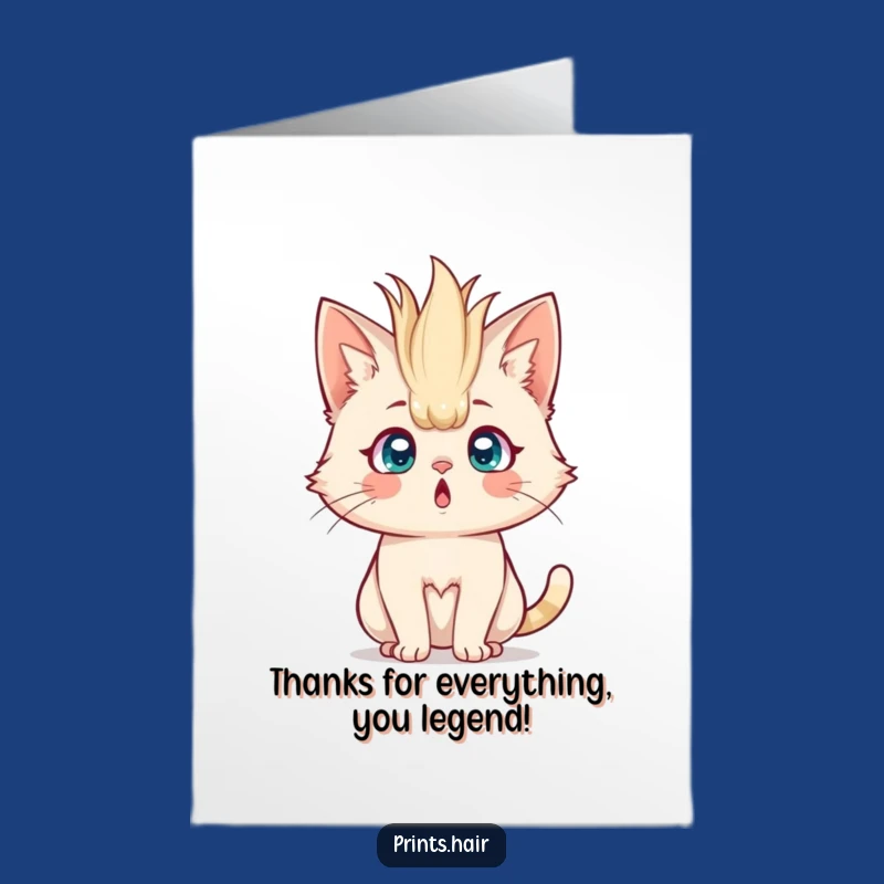Funny Free Printable Thank You Card: Cat Hair Surprise - Download Now